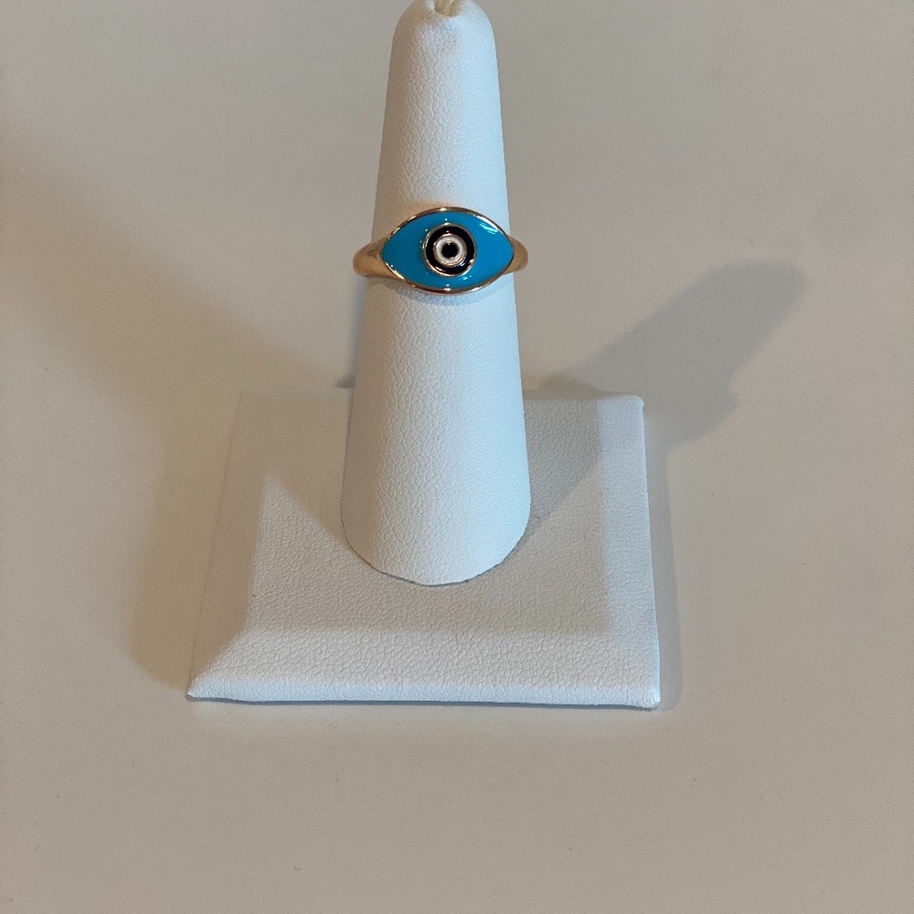 Evil eye adjustable ring. #0021